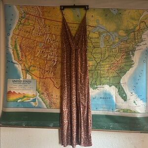 SHEIN Floral Brown Maxi Dress